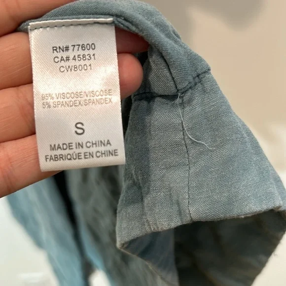 Chaser heirloom woven long sleeve belted trenchcoat coastal cloud wash small new - Picture 5 of 7